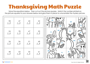 Thanksgiving Multiplication Puzzle | Essential Grade 4 Math