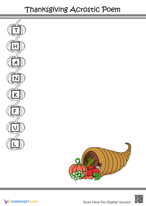Thanksgiving Acrostic Poem 6