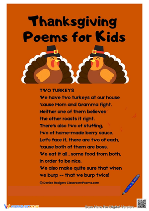 Engage with Thanksgiving Poems for Kids Worksheet