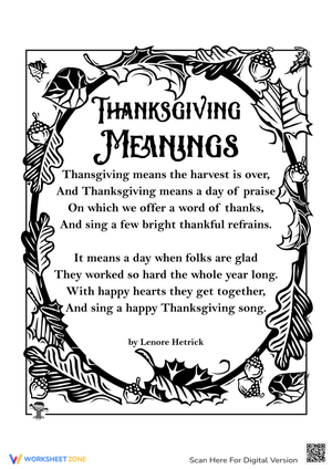 Explore Thanksgiving Meanings with This Worksheet