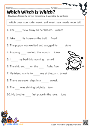 Halloween - Homophones