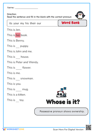 Possessive Pronouns and Adjectives