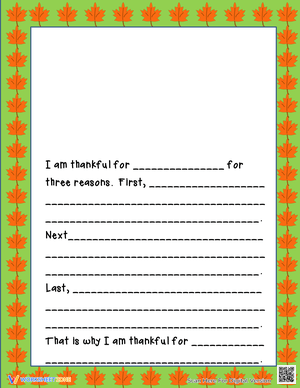 Thanksgiving Writing Worksheet | Grade 3-6 Essential