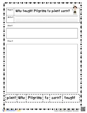 Thanksgiving Cut, Glue, Write & Draw