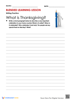 Thanksgiving Writing Practice | Grade 6-8 Essential