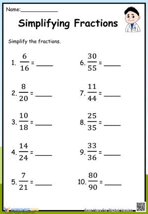 Simplify Fractions with this Practice Worksheet