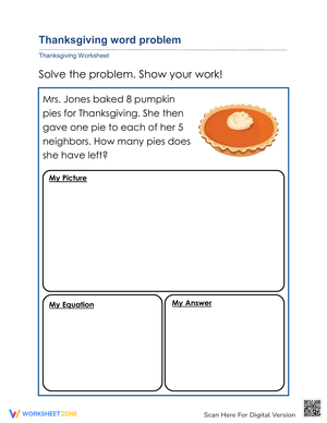 Thanksgiving Themed Math Word Problems