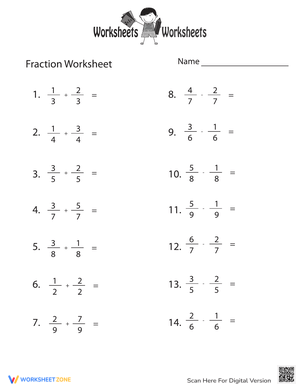 Thanksgiving Themed Fraction Practice Worksheet