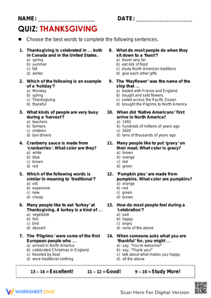 Thanksgiving Quiz