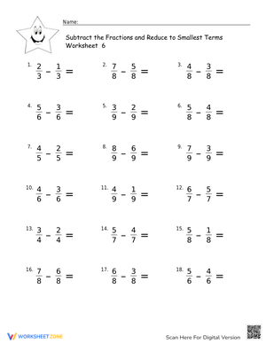 Practice Subtracting Fractions with this Worksheet!
