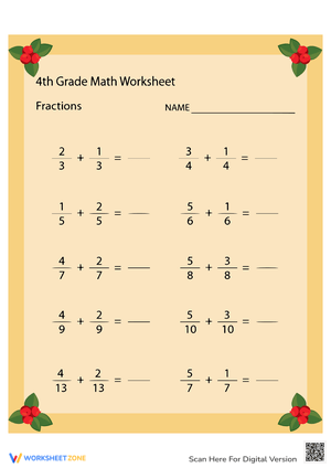 Practice Thanksgiving Fractions with this Worksheet