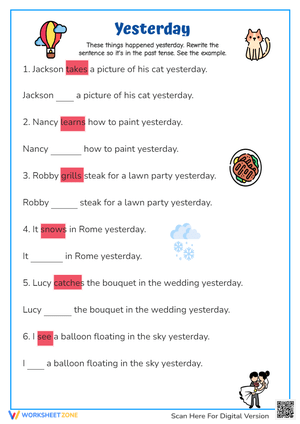 Practice Past Tense Verbs With This Worksheet