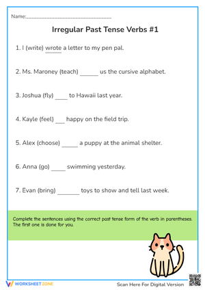 Irregular Past Tense Verbs Worksheet - Grammar Practice Activity