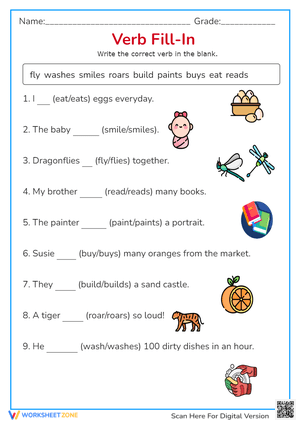 Verb Fill-In: Choose the Correct Verb Form - Grammar Practice