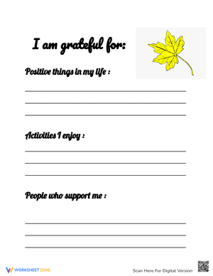 Gratitude Worksheet