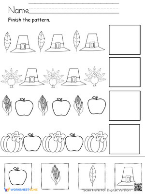 Thanksgiving Patterns Cut and Paste 2