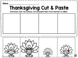 Cut and Paste Thanksgiving Turkey Worksheet
