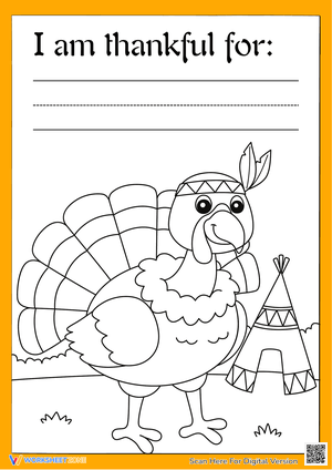 Grateful Kids Thanksgiving Coloring and Gratitude Worksheet