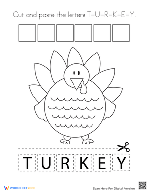 Cut and paste the letters T-U-R-K-E-Y