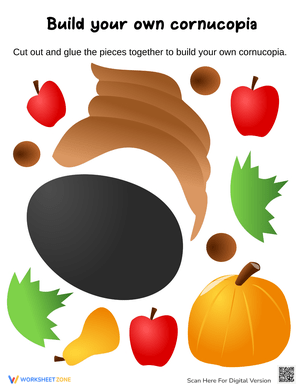 Thanksgiving Cut and Glue A Cornucopia