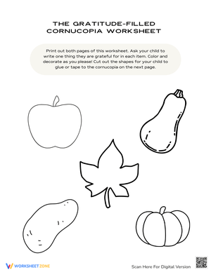 Gratitude Filled Cornucopia Worksheet