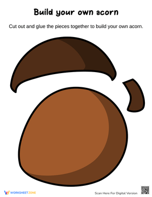 Thanksgiving Cut and Glue Acorn