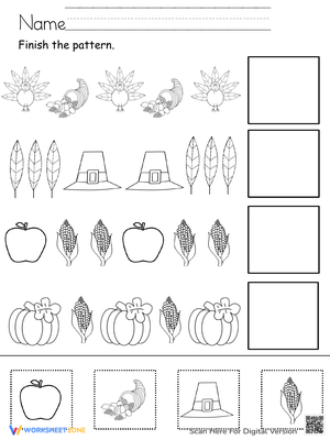 Thanksgiving Patterns Cut and Paste 1