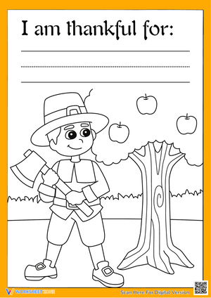 Kids Thanksgiving Coloring and Gratitude Page