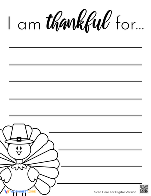 I Am Thankful For Activity Sheet
