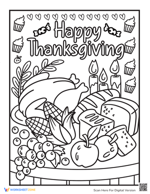 Grateful Thanksgiving Coloring Sheet for Kids