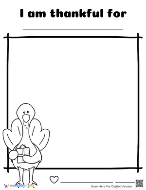 Thanksgiving Drawing and Coloring Gratitude Sheet