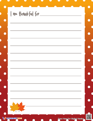Expressing Thankful Thoughts Worksheet
