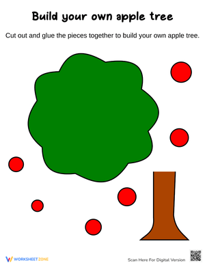Apple Tree Cut and Glue Worksheet | Essential Grade K-2