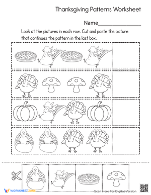 Thanksgiving Patterns Worksheet