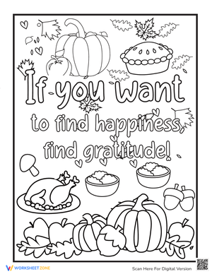 Grateful Thanksgiving Coloring Page