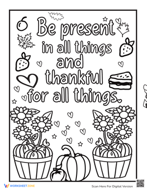 Grateful Thanksgiving: A Festive Coloring Sheet