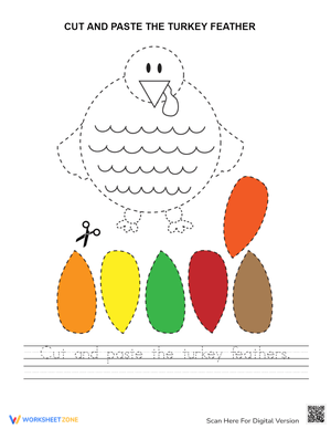 Turkey Cut and Paste Worksheet | Essential Grade K-2