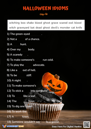 Halloween Idioms: Spooky Gap-Fill Worksheet (Grades 4-7)