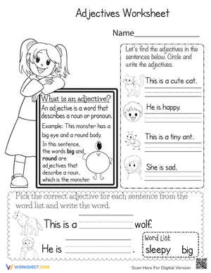Thanksgiving Adjectives Worksheet: Descriptive Language Activity