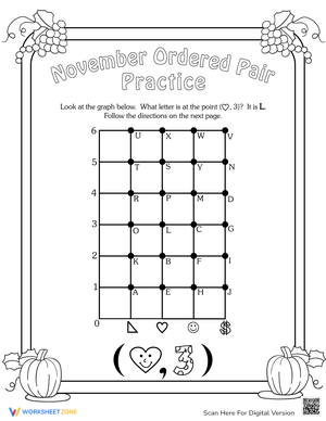 November Ordered Pairs Activity
