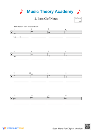 Bass Clef Worksheet