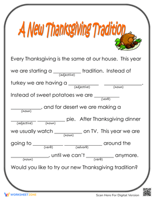 A New Thanksgiving Tradition Mad Libs