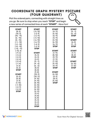 Coordinate Graph Mystery Picture: Fall Apple Worm