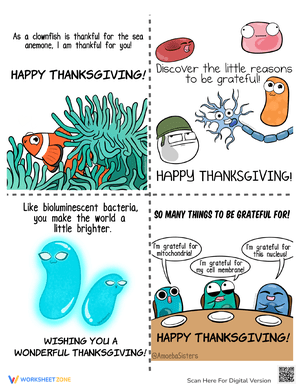 Amoeba Sisters Thanksgiving Cards | Grade 3-8 Essential