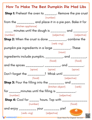 How to Make the Best Pumpkin Pie Mad Libs