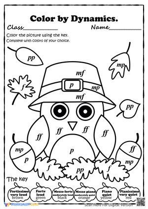 Thanksgiving Color by Dynamics Worksheet