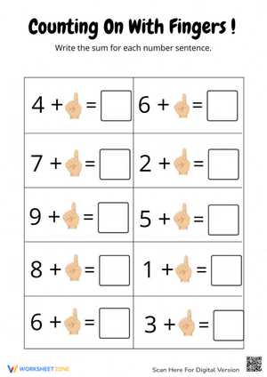 Count and Add with Numbers and Fingers