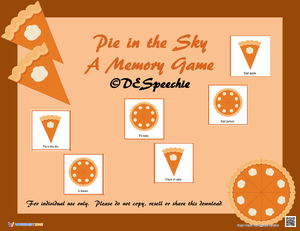 Pie in the Sky- Idioms Memory Game