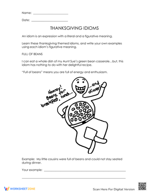 Thanksgiving Idiom Activity 1
