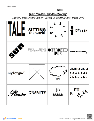 Brain Teasers with English Idioms